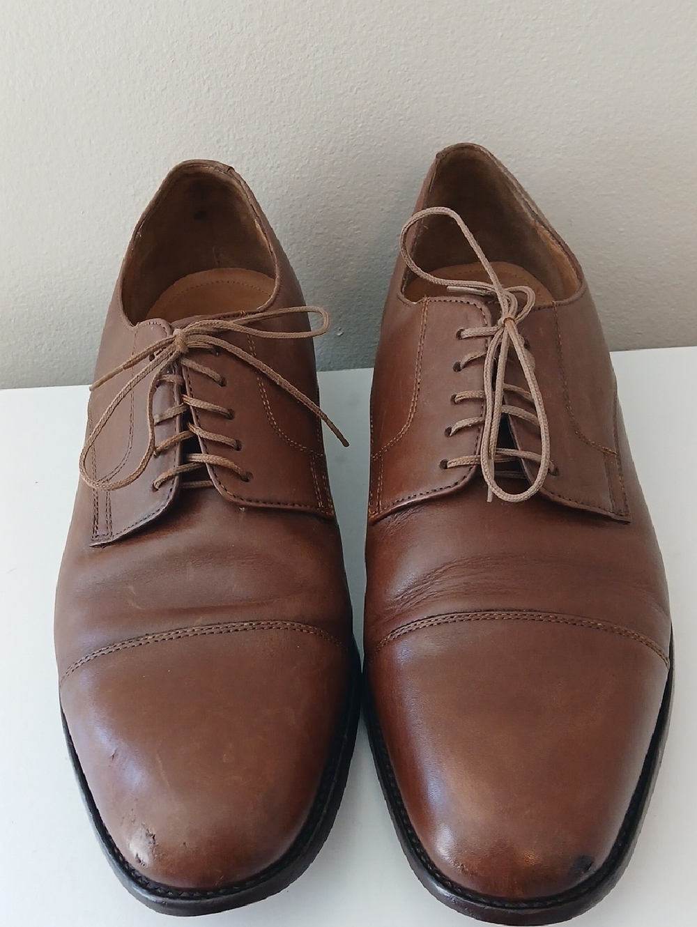Florsheim Men's Tan Leather Cap-Toe Derby Oxfords